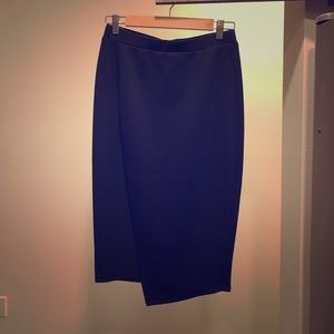 EUC Matty M navy calf-length pencil skirt S